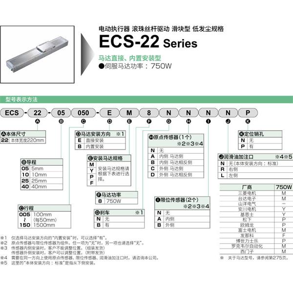 CKD喜開理電動(dòng)執(zhí)行器（無馬達(dá)型）滑塊型ECS-22-40015-EM8NNNNN