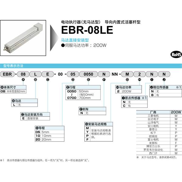 CKD喜開理電動(dòng)執(zhí)行器（無(wú)馬達(dá)型）滑塊型EBR-08LE-00-050650NNN-F2CB